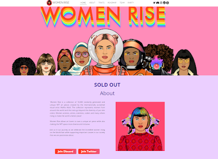 Site do projeto Women Rise NFT
